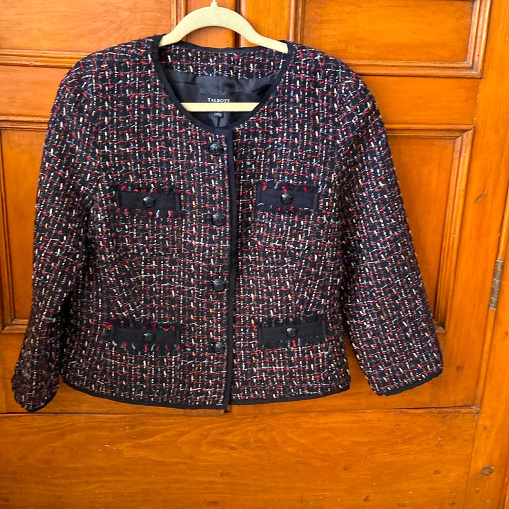 Tailored Talbots Petites “Chanel” style suit jacket.